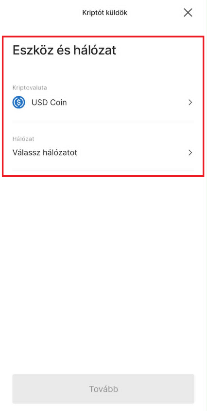 Hálózat kiválasztása
