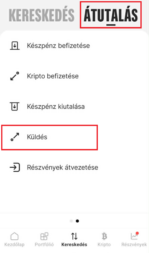 Bitpanda átutalás küldés