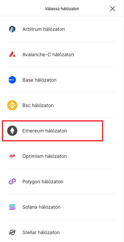 Ethereum hálózat lista
